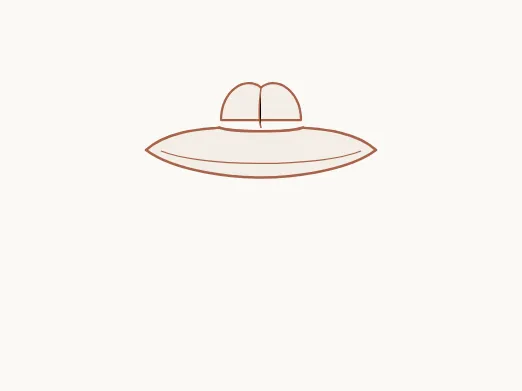 Western cowboy hat illustration showing curved brim and pinched crown