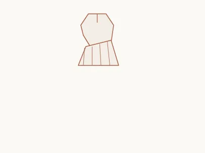 Creative style outfit example: curated wardrobe pieces and accessories in terracotta line drawing