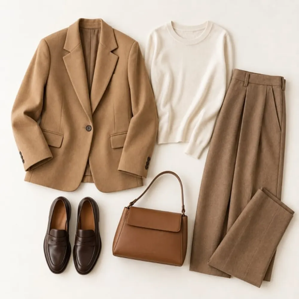 Brown leather gloves with a cream cashmere lining showing at the cuff.