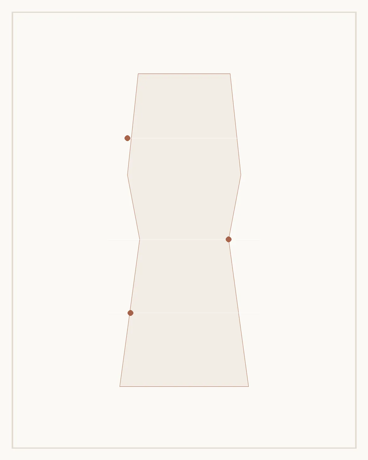 Line diagram of the back of a pair of jeans with seven numbered fit checkpoints from waistband to hem.