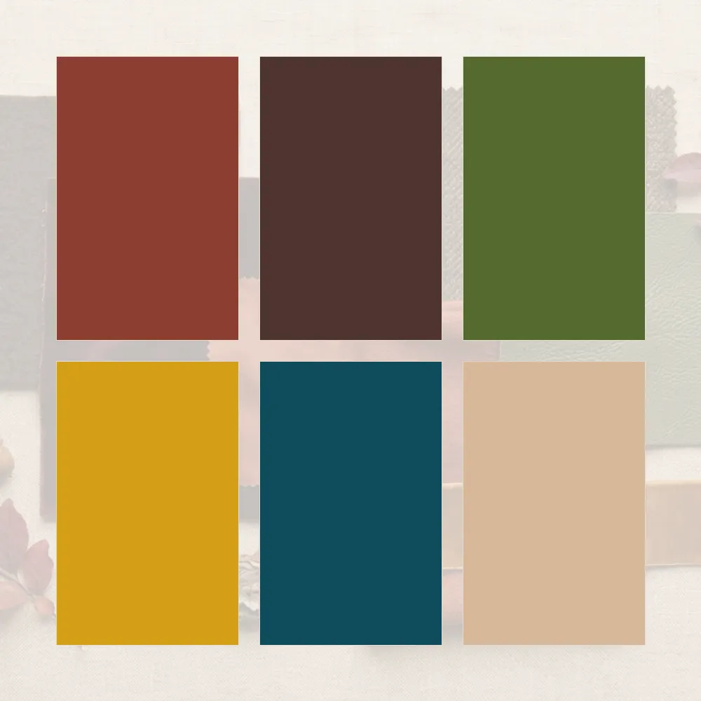 The same rail with a coherent palette of camel, cream, navy, grey, rust and olive.